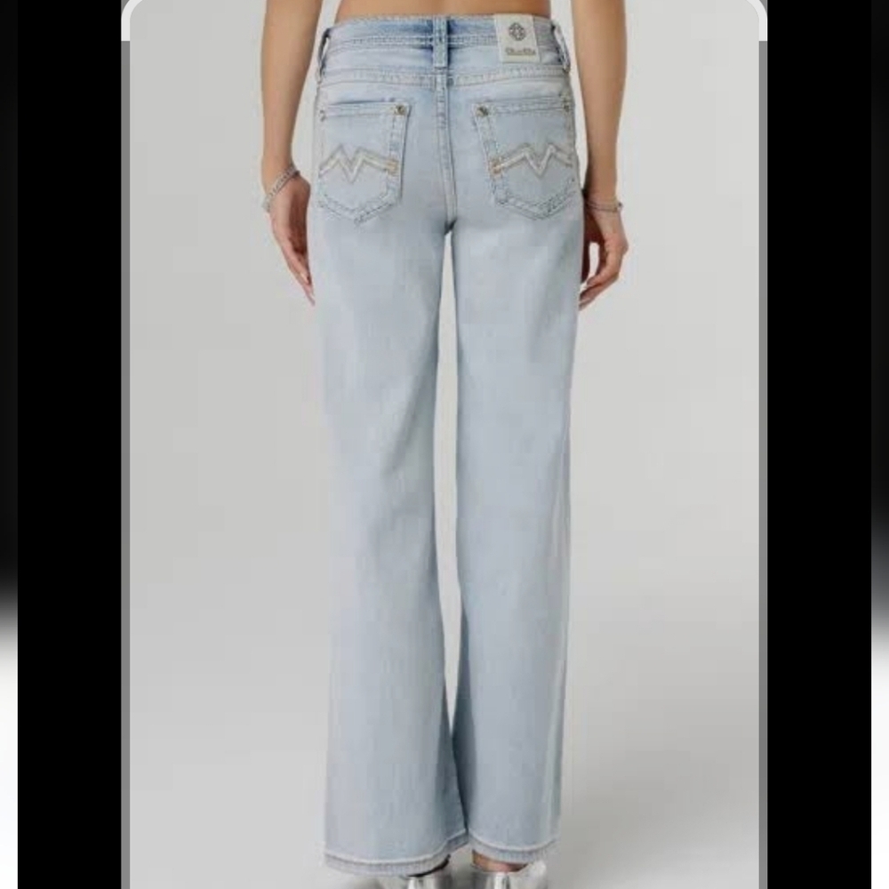 Miss Me Gradient Everyday Wide Leg Jeans In Light Wash Size 23